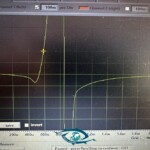 Visualisation du signal électrique émis par le poisson-éléphant grâce au « mormyroscope » et un logiciel spécifique. Visualisation du signal électrique