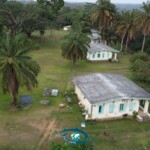 Photographie prise en drône, logements de la station d'Ipassa. Photographie prise en drône, logements de la station d'Ipassa.